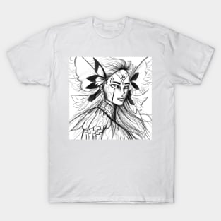 mexican fairy girl in ecopop butterfly crown of joy art T-Shirt